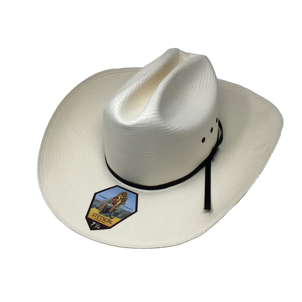 Stetson Rancher 81 Black Eye Natural Straw Cowboy Hat Size 7 1/4 Damaged